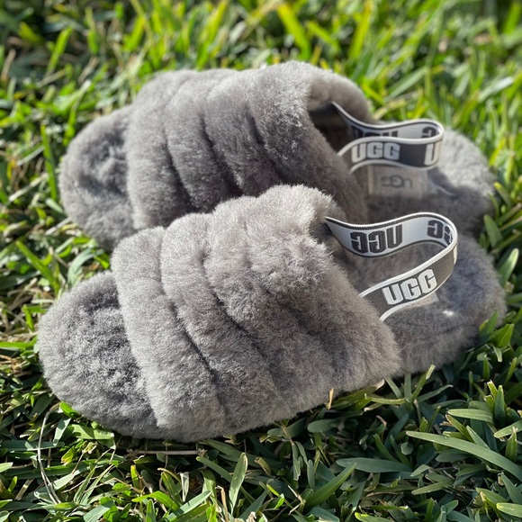 - UGG🔴Fluff yeah grey slippers 9 - Picture 4 of 13